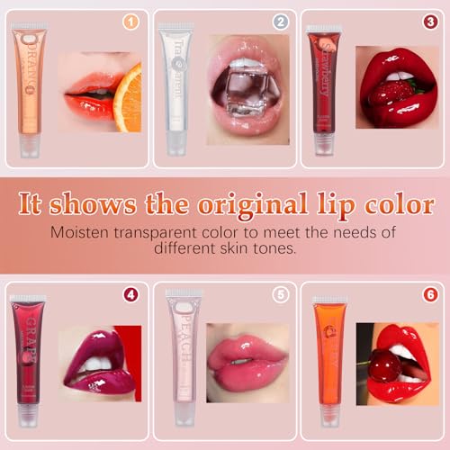 Joyeee 6pcs Tinted Lip Oil Set #3 - Moisturizing, Plumping Lip Gloss & Balm