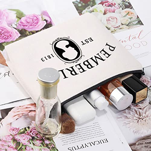 Pemberly est 1813 Book Lover Makeup Bag - Literary Travel Toiletry Organizer, Gift for Bookworms