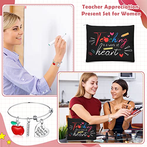 MTLEE Teacher Gift Set - 4 Cosmetic Bags & 4 Bracelets: A Work of Heart
