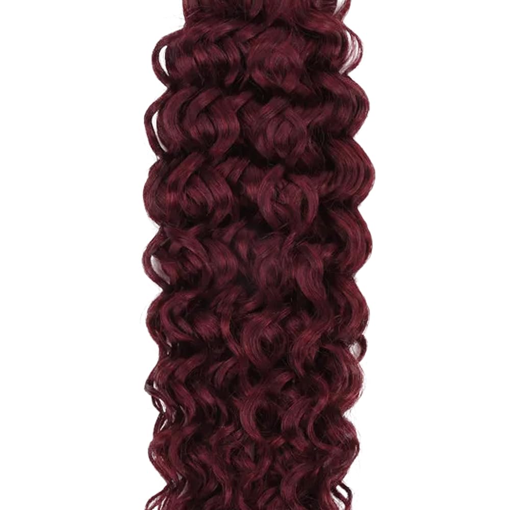 #99J Burgundy Bundles Human Hair Water Wave Bundles 18 Inch Wine Red Unprocessed Brazilian Virgin Hair 1 Bundle 50 Gram Per Bundle Deals Quick Weave Hair Extensions