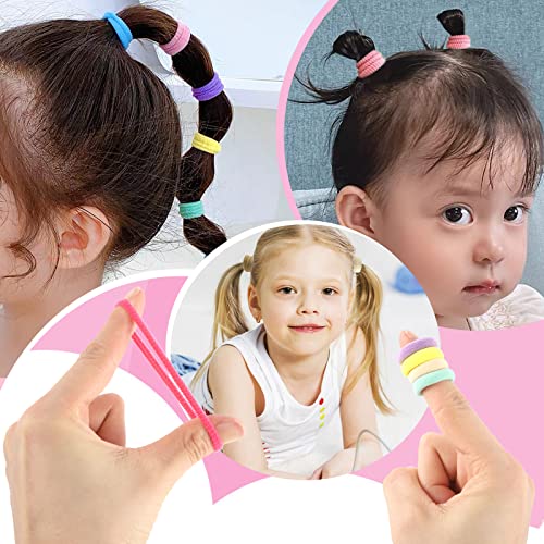 400 Pcs Baby Hair Ties - Soft Cotton Seamless Ponytail Holders
