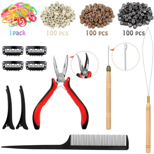 Hair Tinsel Extensions Kit with Tools - 48 Inch, 24 Colors, Easy to Use