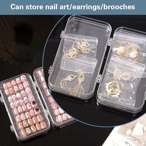 Hiyoo 2 Set Tri-Fold Press On Nail Organizer with 60 Tape Strips