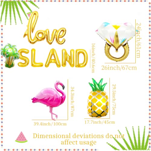 Tropical Island Bachelorette Balloons Set - Flamingo, Pineapple & Ring