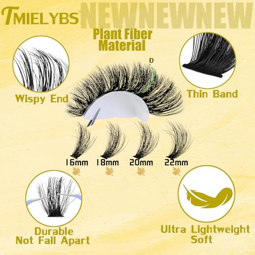 150D Volume Lash Clusters 16-22mm Thick Wispy False Eyelashes 240pcs DIY Extensions