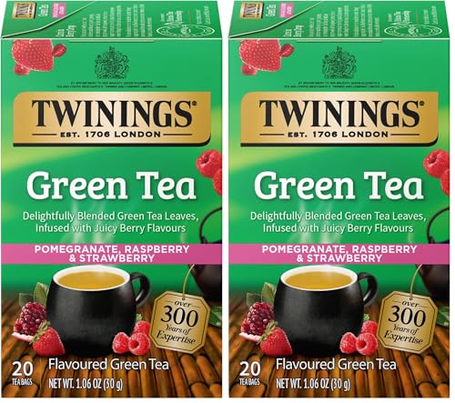 Twinings Green Tea with Pomegranate, Raspberry & Strawberry - 20 Individually Wrapped Bags