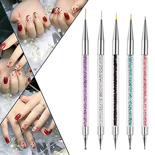 5-Piece Nail Art Brush Set with Resin Palette for Nail Design