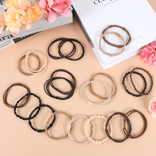 OHCISP Boho Hair Ties - 20 PCS No Damage Elastic Bands for All Hair Types