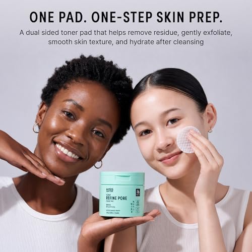 KISS New York Clear Refine Pore Toner Pads - Exfoliating AHA BHA Facial Pads
