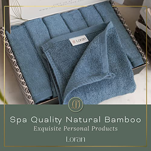 Loran 100% Bamboo Viscose Facial Washcloths - Soft Spa-Like 6-Pack, 10x10
