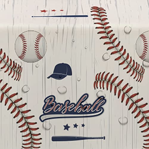 Baseball Party Tablecloths - 4 Pack Disposable Rectangular 54x108in