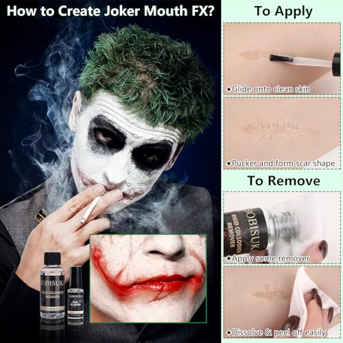Joker/Clown SFX Makeup Kit - Complete Halloween Face Paint Set for Cosplay & Stage