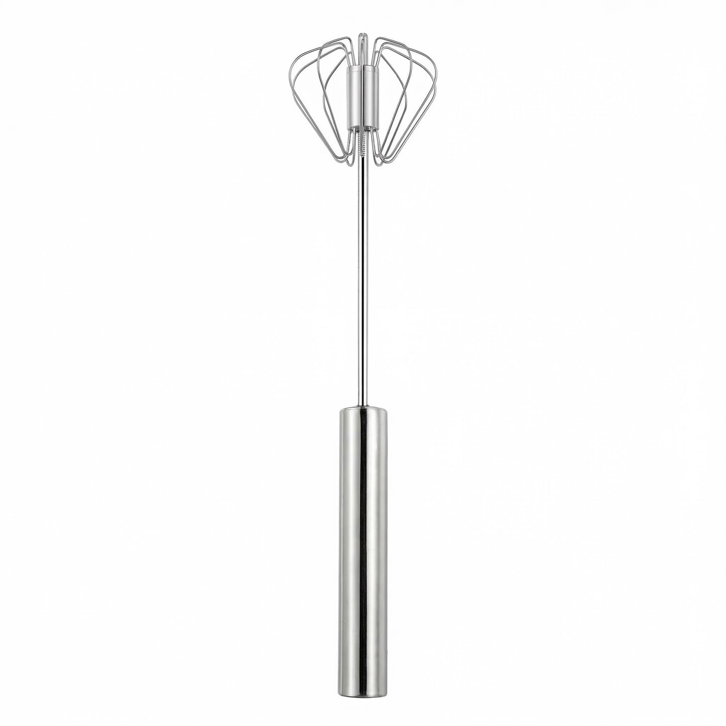 Stainless Steel Eggbeater, Semi-Automatic Rotating Hand Mixer, Easy Stir Egg Scrambler, Labor-Saving Design for Eggs, Cream & Baking