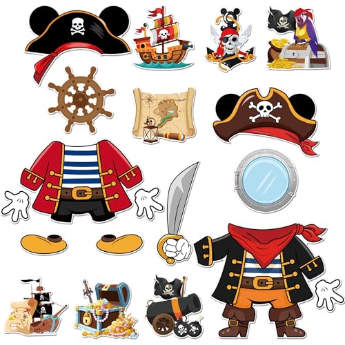 19 Pcs Pirate Cruise Door Decorations Set - Fun Magnetic Decor