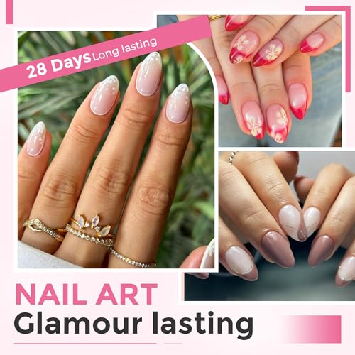 Luckyfairy Short Almond Nail Tips – 240pcs Half Cover Soft Gel Press On Nails