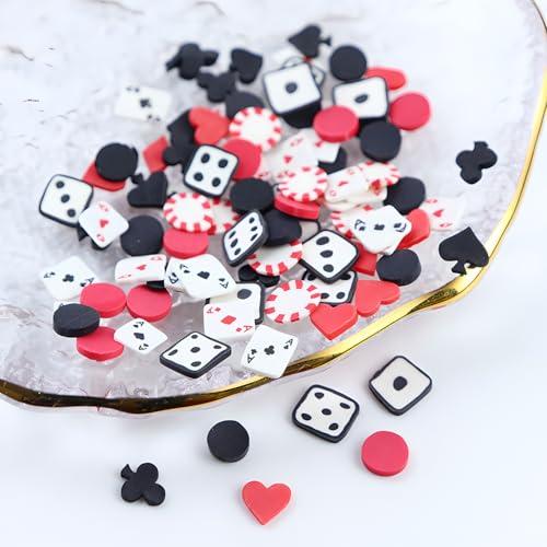 3D Poker Nail Art Charms - 6 Grids Mixed Designs for DIY Manicure