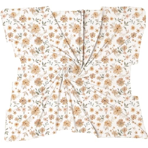 Konssy Baby Blanket & Headband Set - Soft Floral Swaddle for Newborns