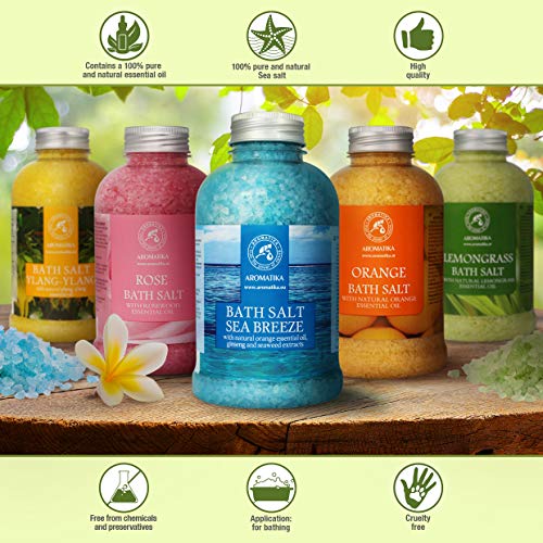 Aromatika Sea Breeze Bath Salt 21.16 oz with Essential Oils & Ginseng