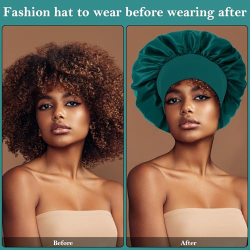4-Pack Silk Hair Bonnets for Sleeping - Soft Satin Caps for All Hair Types
