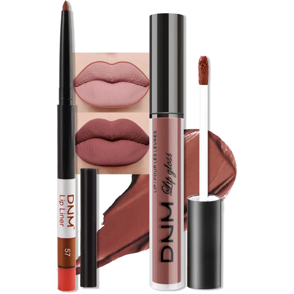 Medium Brown Beige Lip Liner & Matte Lipstick Set - Vegan, Long-Lasting, Waterproof | 2 Pcs