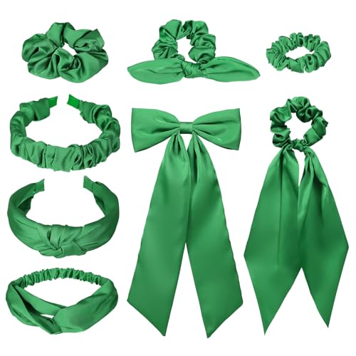 Silky Satin Hair Accessories Set - No Damage Scrunchies & Bows for Women