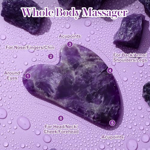 Rosenice Natural Jade Gua Sha Massage Tool for Facial Skincare & Lymphatic