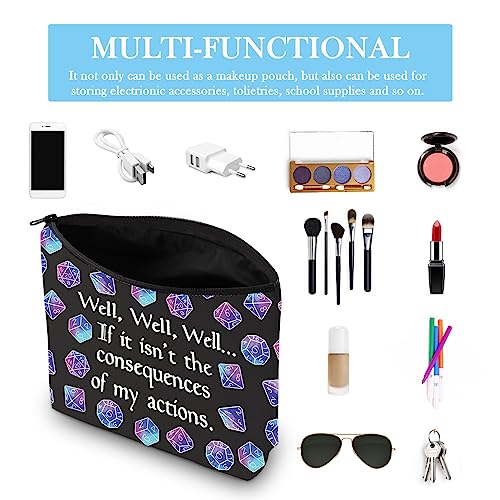 Canvas Dice Pouch for RPG Gamers - 3D Printed Makeup Bag