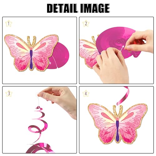 Butterfly Birthday Decorations Set - Purple Happy Birthday Banner & Cake Topper