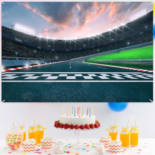 Racing Car F1 Banner Backdrop - Sports Theme Party Decor 71x47"