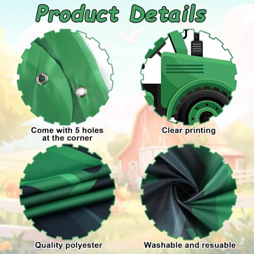 Tractor Photo Backdrop Banner for Farm Themed Parties - 5.8x4.5 ft