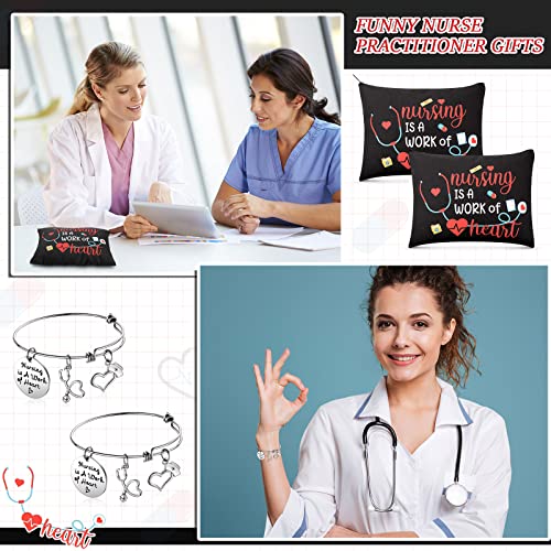 8-Piece Nurse Appreciation Gift Set: Canvas Makeup Bags & Bracelets