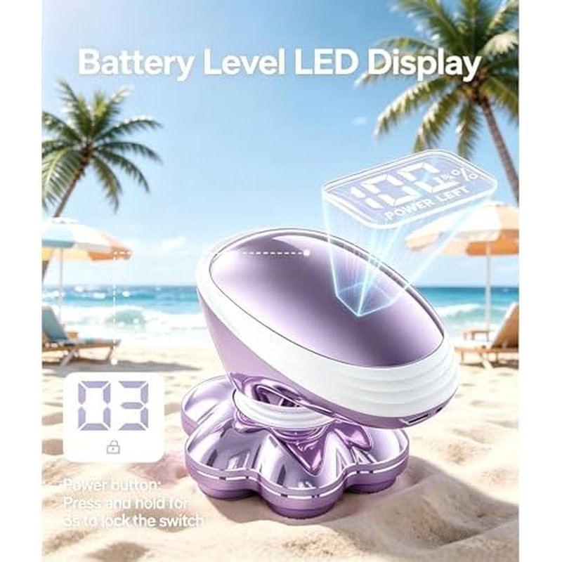 Electric Razors for Women, 7D Magnetic Heads Full Body Shaver, 5-in-1 Waterproof Wet Dry Hair Remover with LED Display, Bikini Trimmers for Underarms, Face, Legs, Lips, Arms