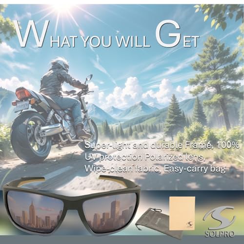 SOL PRO Polarized Wraparound Riding Sunglasses with Foam Padding