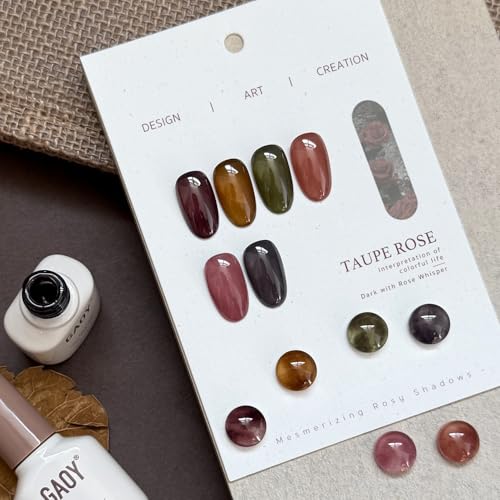 GAOY Milky Gel Nail Polish Set - 6 Colors Long Lasting UV Gel
