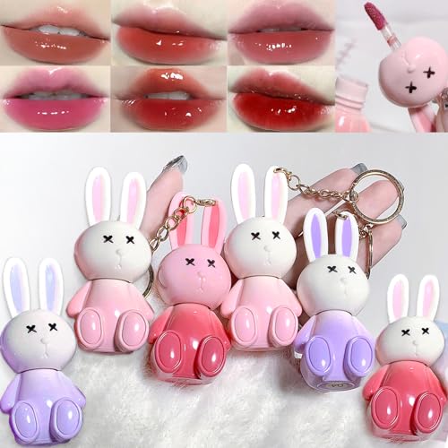 Bunny Rabbit Lip Gloss Set - 6 Moisturizing Liquid Lipsticks