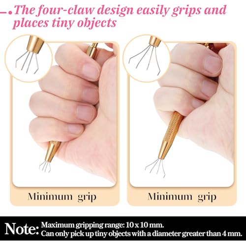 4-Pack Piercing Ball Grabber Tool Set - Stainless Steel Claw Tweezers