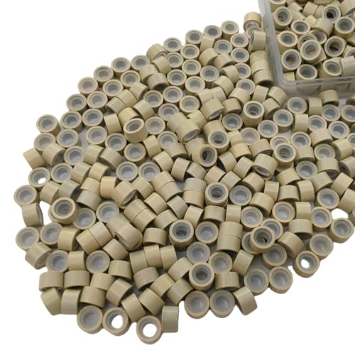 500 Pcs Silicone Lined Micro Link Beads for Hair Extensions - 5mm