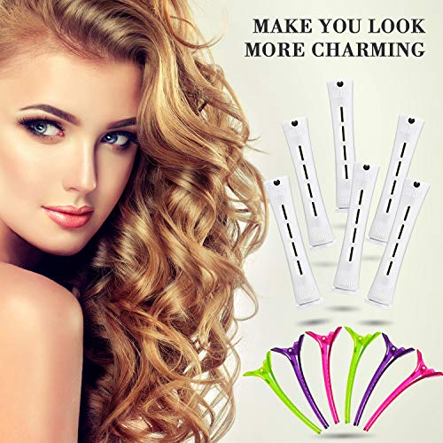 WILLBOND White 48 Perm Rods Kit with 2 Steel Combs, 350 Perm Papers & Clips