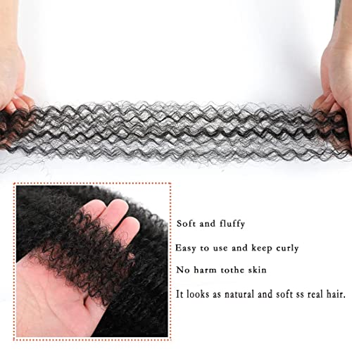 Marley Twist Braiding Hair 8 Packs 18 Inch Pre-Separated Springy Afro Twist Hair Suitable for Damaged Soft Locs Synthetic (18 inches, 1B) Spring Twist Crochet Hair for Black Women Cuban kinky Hair