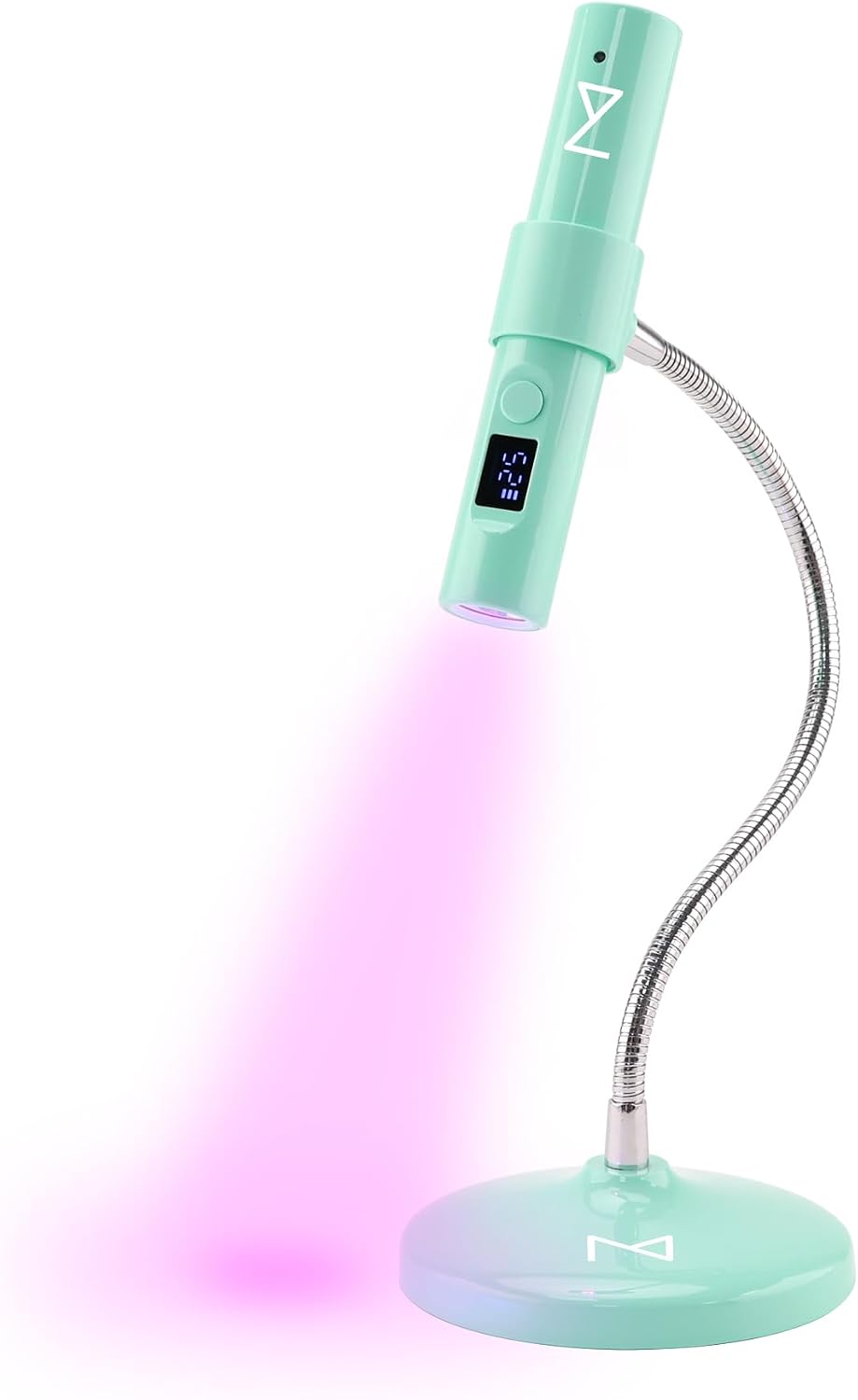 GlamCure GO Nail Flash Cure Lamp - LED & UV Light with Focus Beam Technology | Portable Touch Screen (Teal)