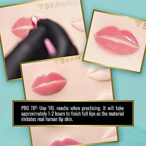 BRAWNA 3D Lip Practice Skin with 10 Lip Shapes - Nude-1 Pack for Lip Tattooing
