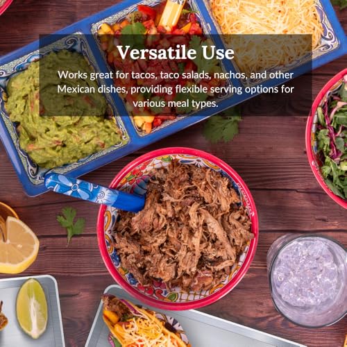 Prepara 6-Inch Taco Bowl - Red Melamine Serving Bowl for Dips & Toppings