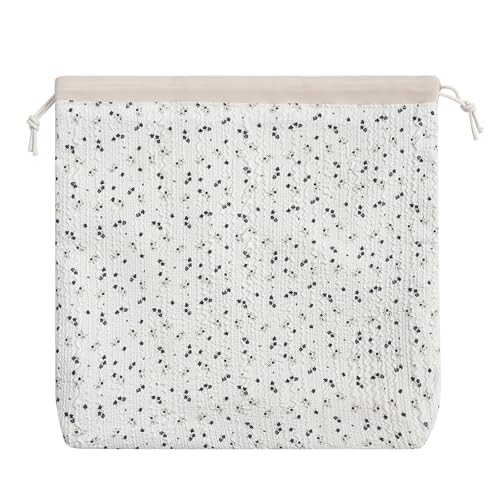 Large Drawstring Hair Tools Travel Bag - 03 Dark Blue Flower