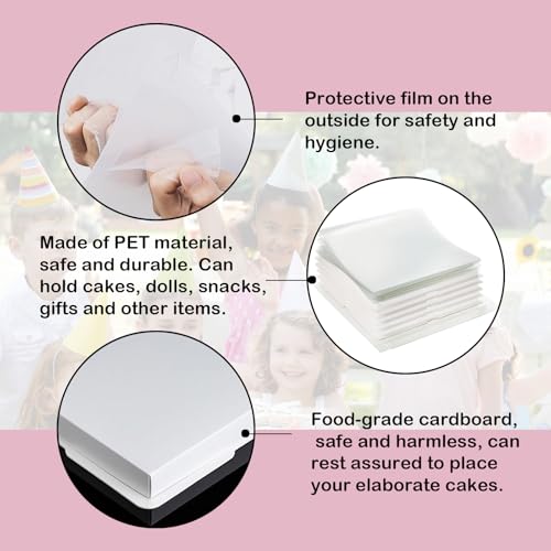 Transparent Cake Box Set - 2 Pcs 4" Cake Carrier with Lids