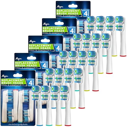 Alayna Double Head Toothbrush Replacement Heads Pack of 20 for Oral-B