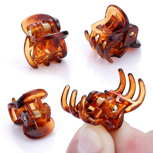 JANYUN 48 Pack Small Hair Claw Clips for Women & Girls - Black & Brown