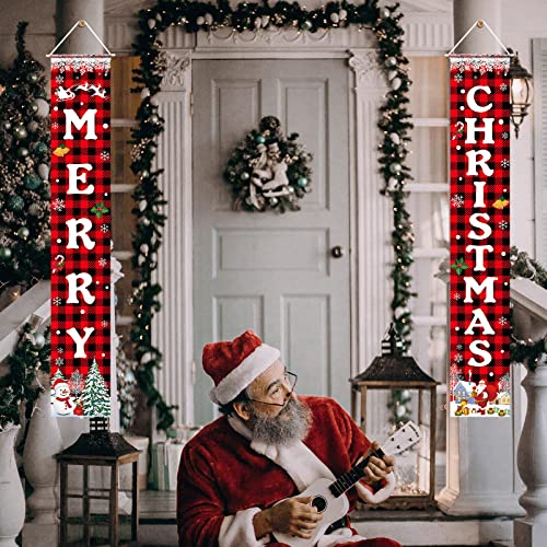 Merry Christmas Banner - Festive Welcome Sign for Indoor & Outdoor Decor
