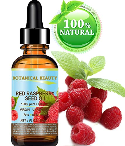 Botanical Beauty Red Raspberry Seed Oil - 100% Pure Virgin 1 Fl Oz