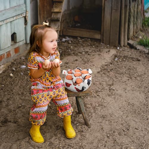 Egg Collecting Apron with Basket - 12 Pouches for Fresh Eggs