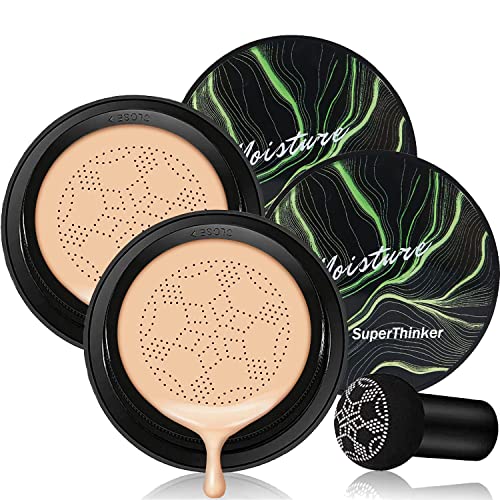 SuperThinker 2 PCS Natural Air Cushion CC Cream Foundation & Concealer Set